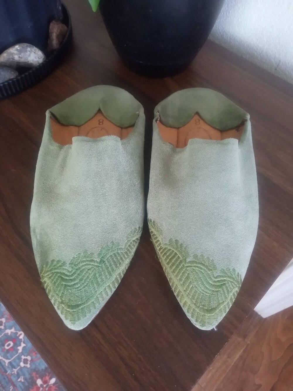 Handcrafted Stitched Women's Babouche in Genuine Suede Moroccan Slippers SIZE 8